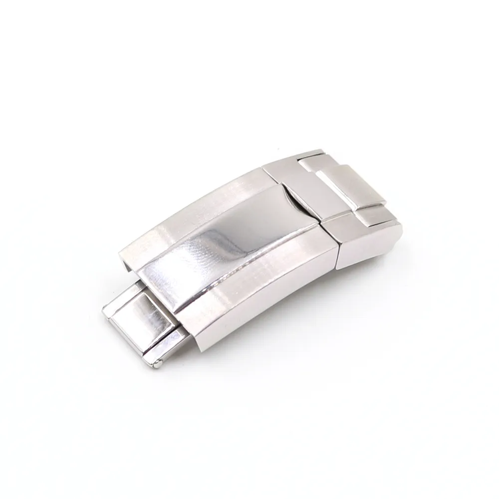 16 mm x 9 mm Pulseira de relógio de aço inoxidável de alta qualidade com fecho de implantação para pulseira Rol de borracha e couro Oyster 116500330c
