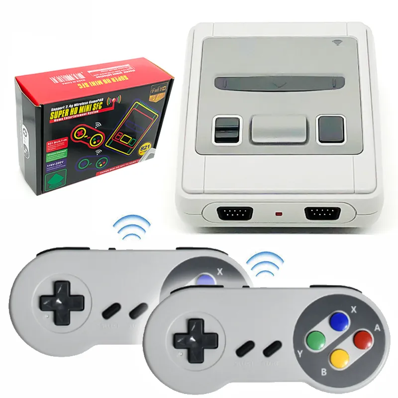 Super Mini SFC 821 Game Console Host Classic HD TV-spel Video Wireless Controller Handheld Entertainment System