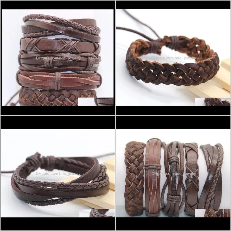  shipping latest charming colorful wholesale (6pcs/lot) genuine ethnic tribal adjustable leather bracelets for unisex charms