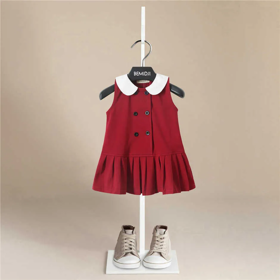 Robe de fille de mode classique princesse printemps tenue décontractée robe mignonne pour 1-6 ans uniforme de fête d'anniversaire vêtements pour enfants Q0716