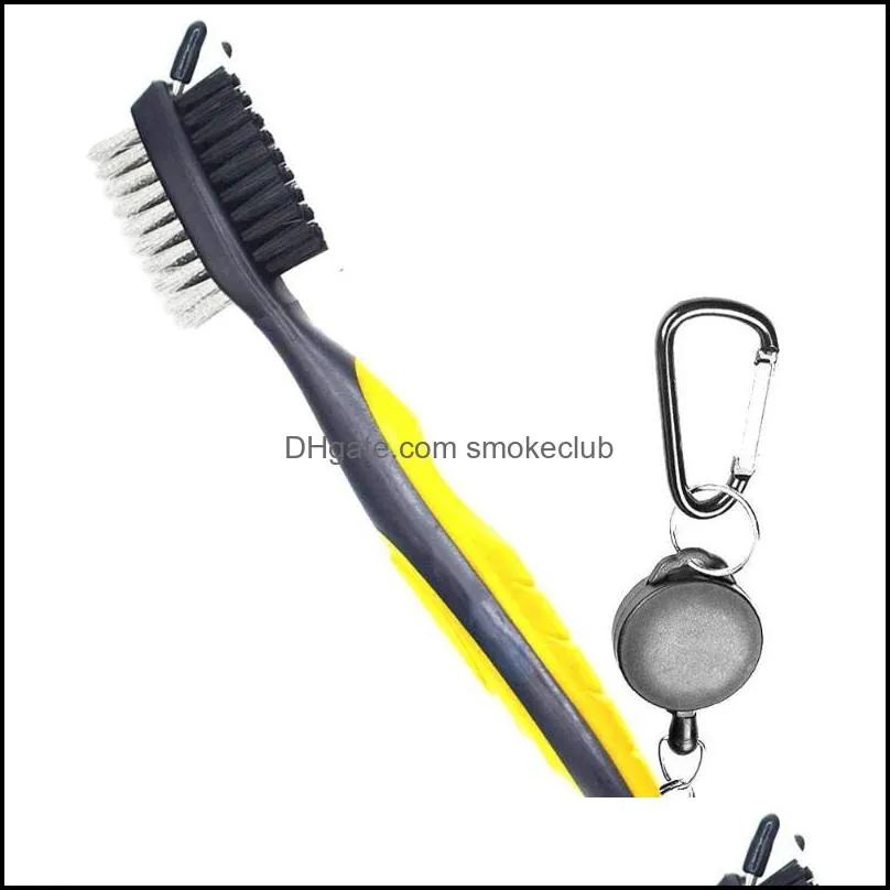 Golf Training Aids Double-Sided Cleaning Brush Retractable Zipper Wire Groove Tool