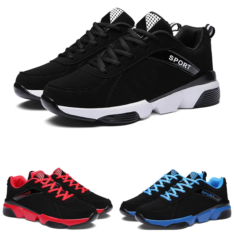 Wysokiej Jakości Mężczyźni Buty Buty Czarne Czerwony Bule Moda Męskie Trenerzy Outdoor Sports Sneakers Walking Runner Shoe Size 39-44