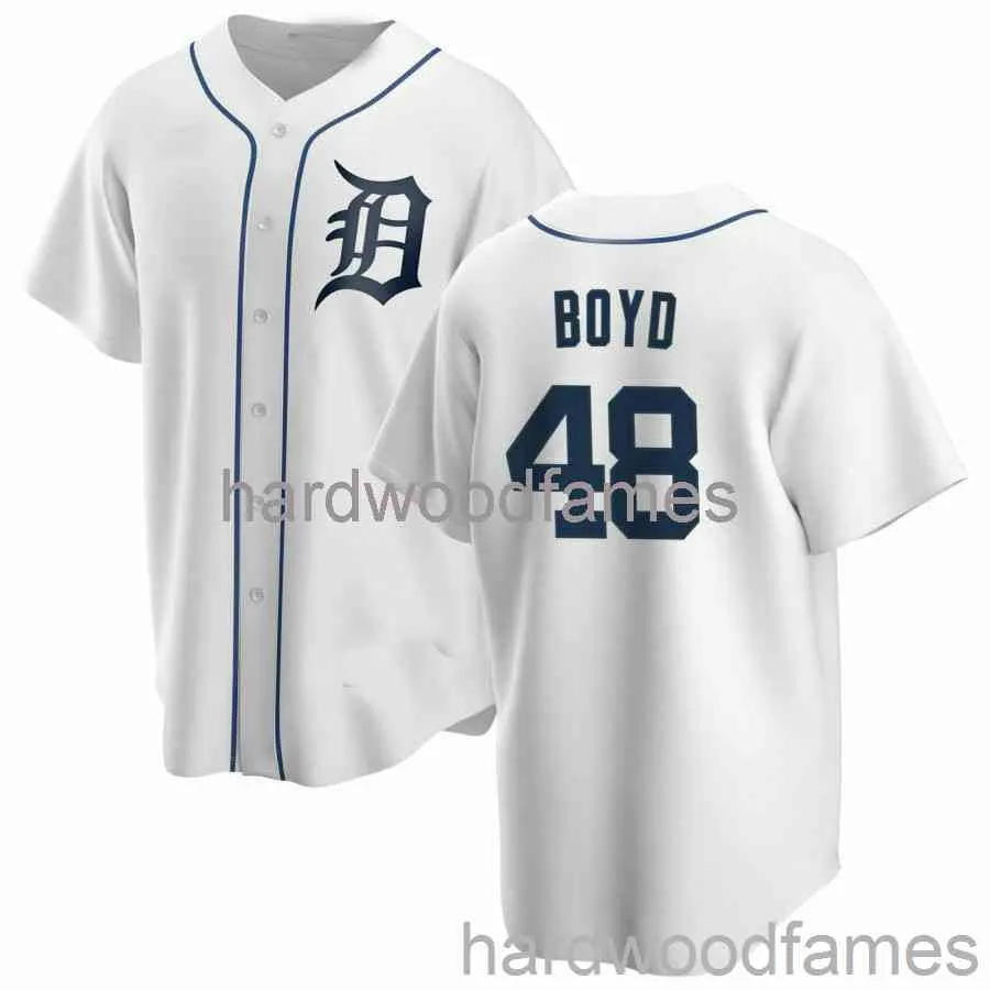 Niestandardowy Matthew Boyd # 48 Jersey Szyte Mężczyźni Kobiety Młodzież Kid Baseball Jersey XS-6XL