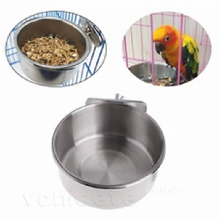 Other Bird Supplies Parrot Bowls Stainless Steel Feeder Pet Food Box Birds Water Basin Durable Cup For Home Store Cage Shop ZC538