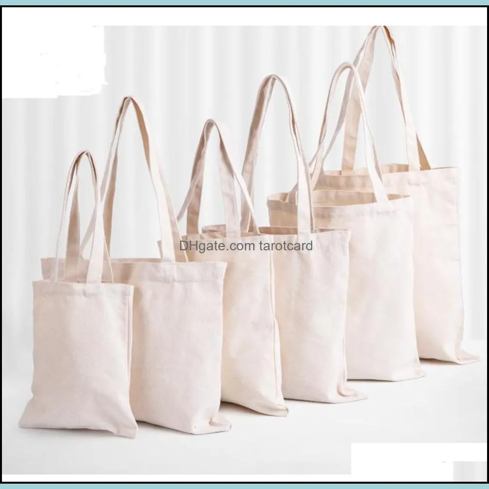 Blank Pattern Canvas Shopping Bags Eco Reusable Foldable Shoulder Bag Handbag Tote Cotton Storage Bags Custom Wholesale