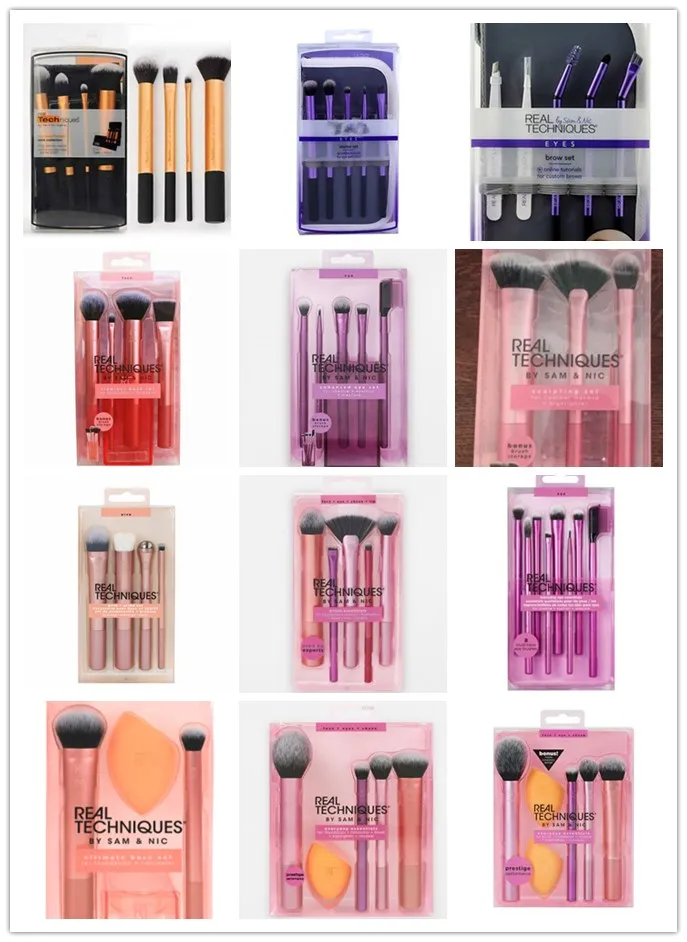 Großhandel Make-up-Pinsel-Set-Kollektion. Real Essential Gesicht-Augen-Make-up-Pinsel-Set in 3/4/5-teiligen Werkzeugsätzen für Lidschatten, Puder, Grundierung, Kosmetik