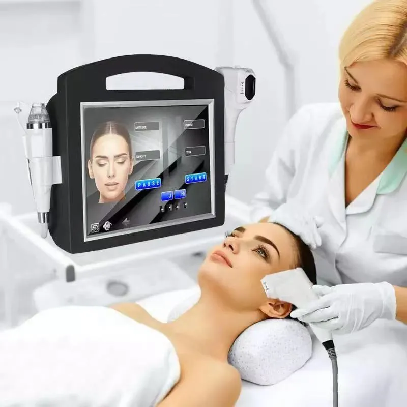 Conception professionnelle 4D hifu Fractionnaire RF Microneedle Machine Soins du visage Or Micro Aiguille Peau Rollar Acné Cicatrice Vergetures Traitement