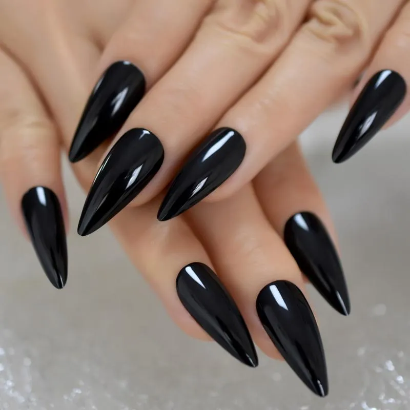 Short Black Almond Nails I Glamnetic – glamnetic