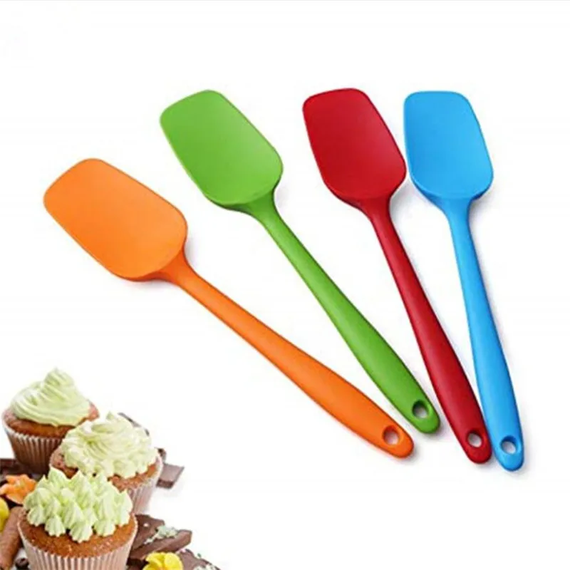 1 pcs 21 cm Ferramentas de cozimento para bolos Silicone Spatula Colher LFGB Cookie Spatulas Pastelaria Rasper Misturador de Raspador de Sorvete Scoop