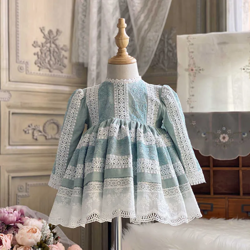 Bebek Kız Türk İspanyolca Elbise Çocuk Lolita Prenses Balo Vintage Doğum Günü Partisi Elbiseler Bebek Butik Giysileri 210615