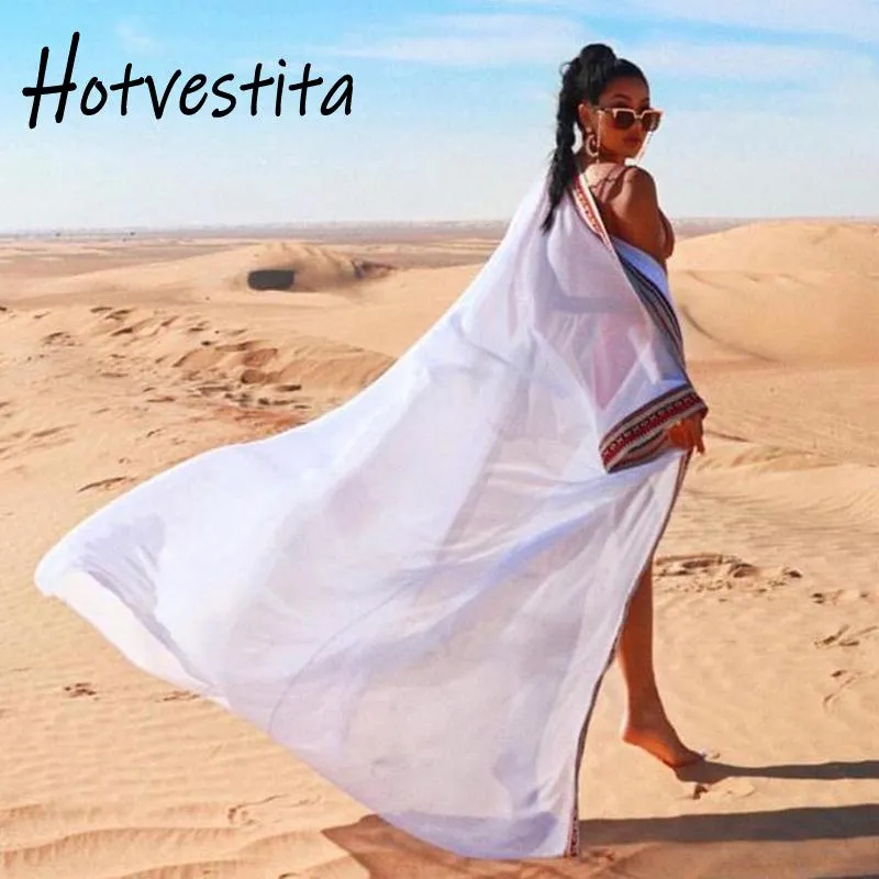 Costumi da bagno da donna Vestita Caftano Abito lungo Spiaggia Chiffon Manica a 3/4 Tunica estiva Donna Cintura Corsetto Sarong Sciolto Beachwrap Cover Up Cardiga