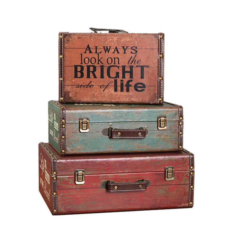 Vintage Artcrafts Retro Wooden Box Suitcase Decoration Ornaments