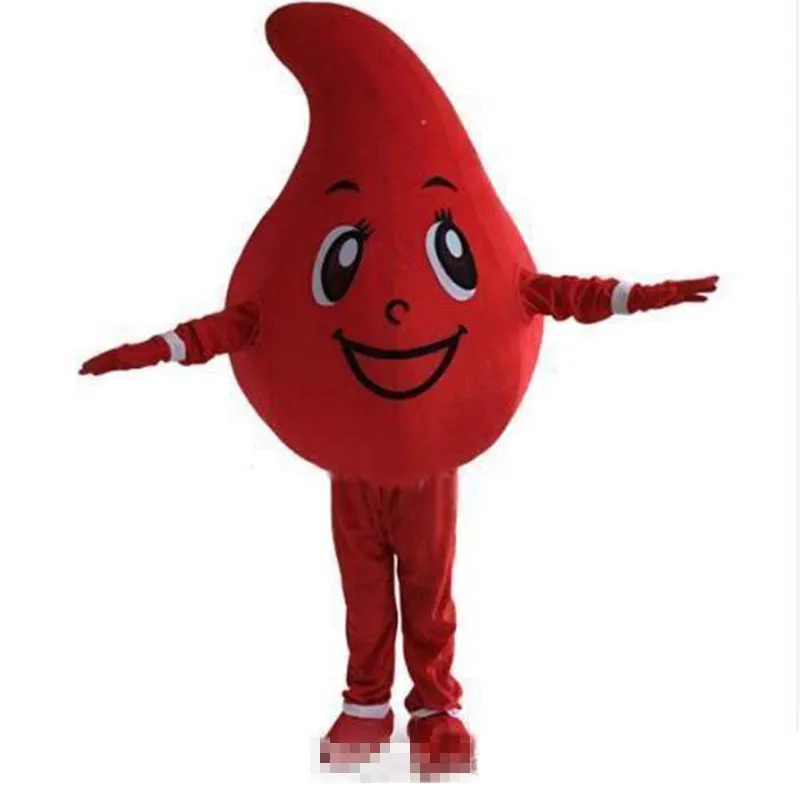 Halloween Costume de mascotte de goutte de sang rouge de haute qualité personnaliser le personnage de thème d'anime de dessin animé Carnaval adultes fête d'anniversaire tenue fantaisie