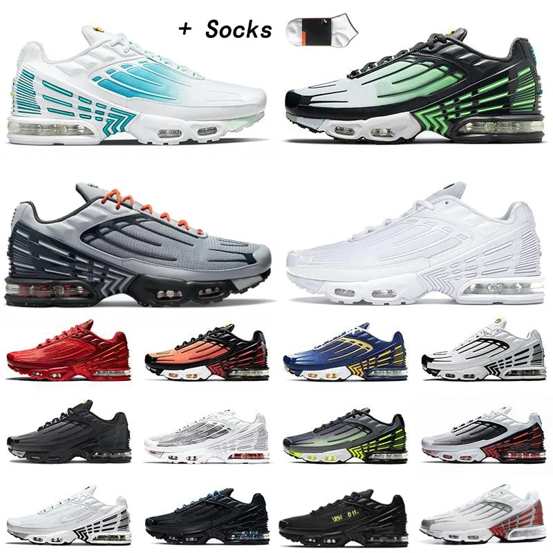 2021 Topkwaliteit Tuned 3 Tn Plus III Loopschoenen Heren Dames Neon Rainbow Triple White Obsidian Green Aqua Volt Tiger Trainers Sneakers 36-45