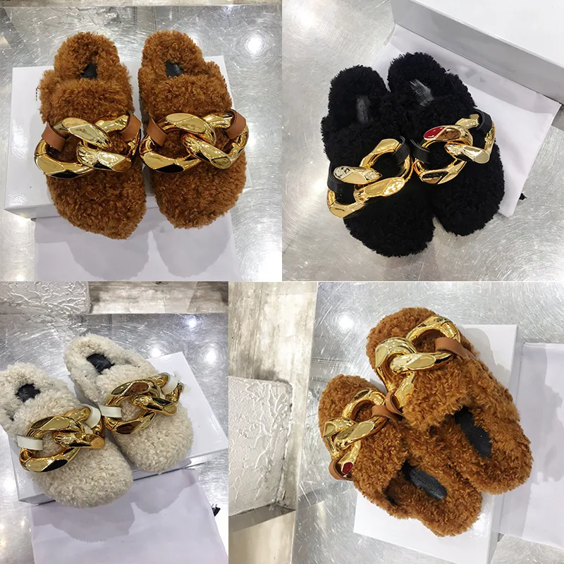 Furry Metal Chain Womens Slides Fluffy Indoor Mules Shoes With Bling And Fuzzy Design From Mimiki 33.42 In Bulk DHgate.Com