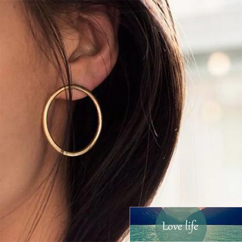 Nouveau Simple mode coréenne Aros grand cercle rond boucles d'oreilles pour les femmes géométrique oreille cerceaux boucle d'oreille Brincos bijoux Gif