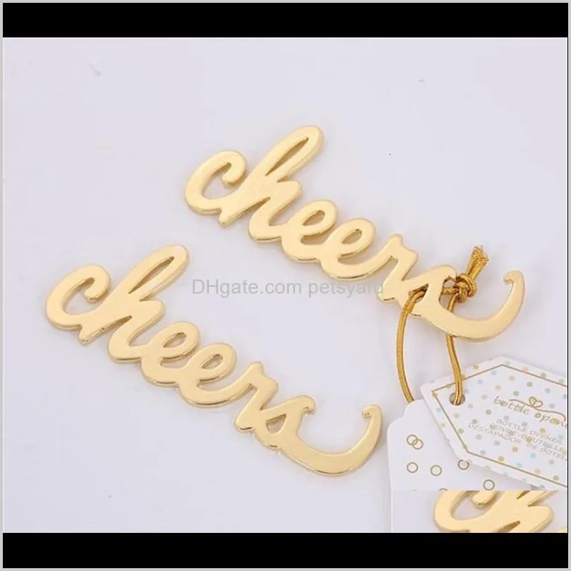 cheers shaped pure color openers kirsite plated gold beer bottle opener kitchen necessary high quality 1 8tb j2