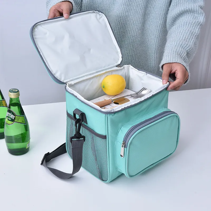 Scatole Borsa termica per il pranzo Grande scatola portatile in tessuto Oxford Donna Uomo Picnic Borse frigo Viaggi BBQ Ice Zip Pack Accessori Forniture Prodotti