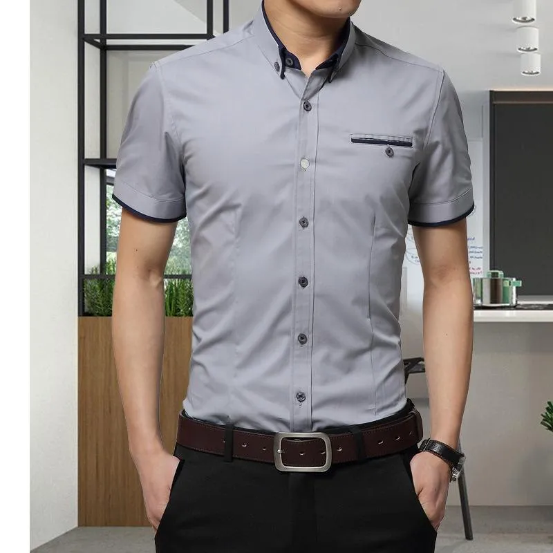 Camisa dos homens camisa camisa tamanho 5xl com mangas curtas, designer para turistas de empresários voltados para baixo