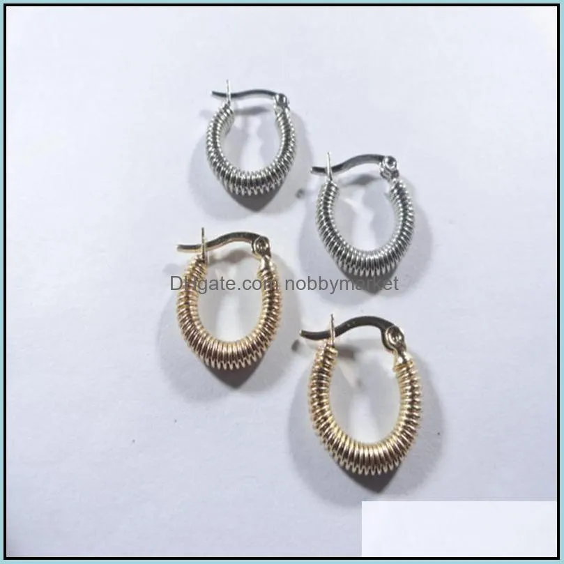 woman earring Hoop 3MM Spring-shaped Circle Clip earrings