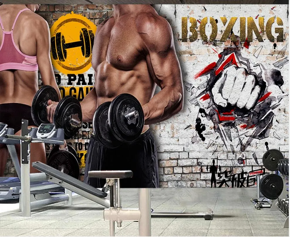3d Wallpaper On The Wall Custom Photo Mural Sport Fashion Gym Yoga