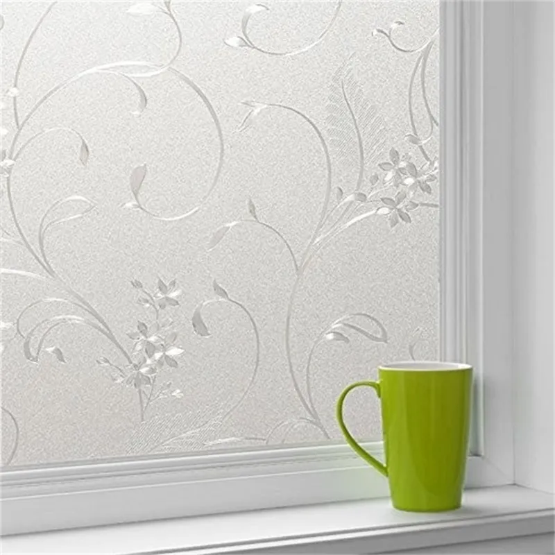 3D embossed frosted decorative window film.Self-Adhesive static cling Door Sticker glass film,opaque home decor window foil 210317