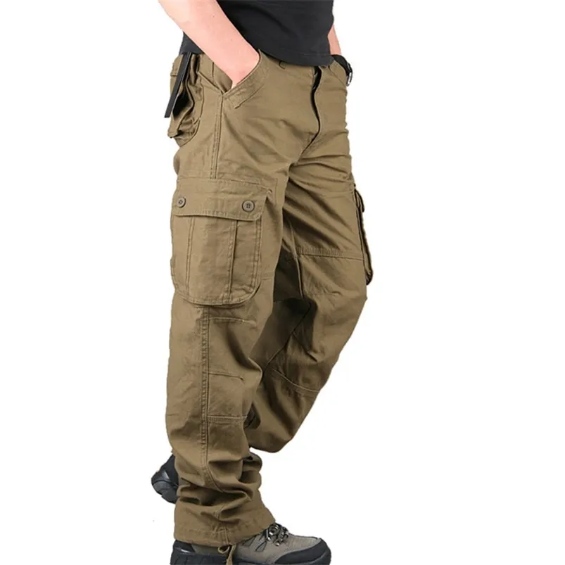 Мужские наружные брюки Трехмерные карманы Многофункциональные повседневные осенние брюки Multi-Pocket HSJ88 210715