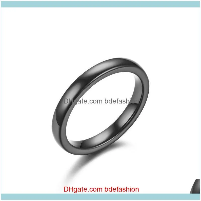 Wedding Rings 3mm Black White Ceramic Ring For Women Minimalist Beautiful Jewelry Cute Simple Gift Men