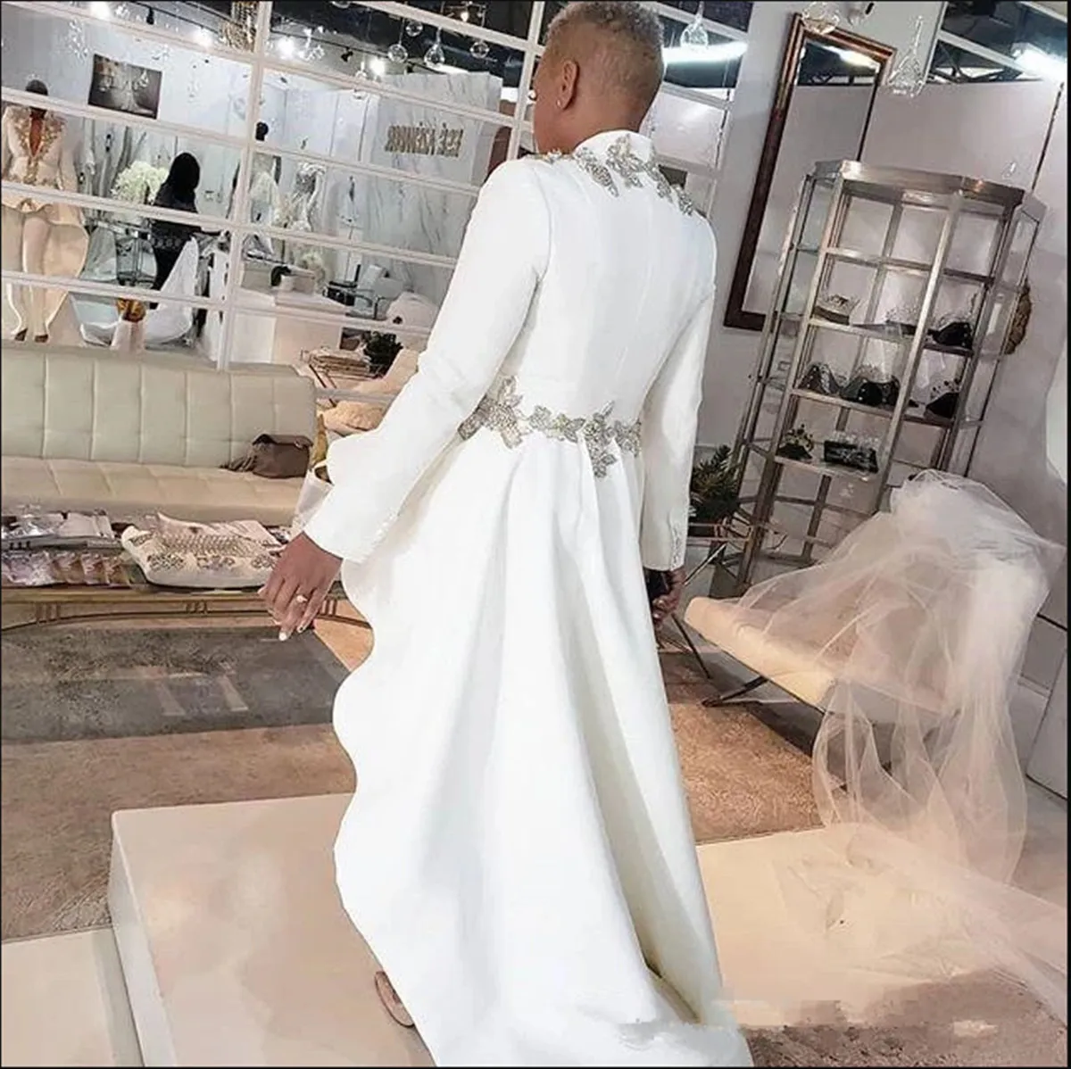 Women Jumpsuits Evening Dresses With Train Beaded From Manweisi