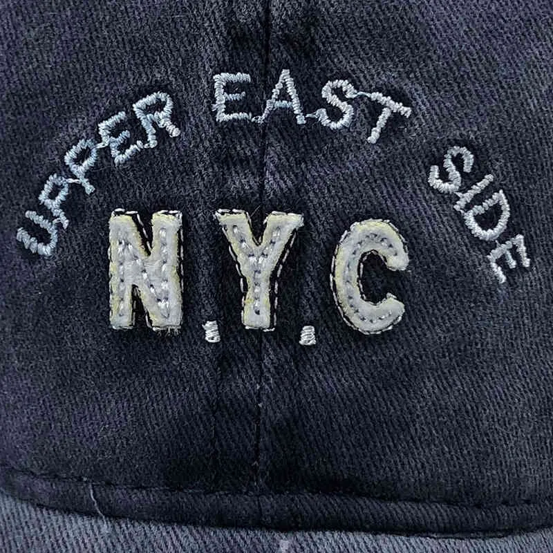 Old Denim Worn Baseball Cap With Nylon And Embroidery For Summer