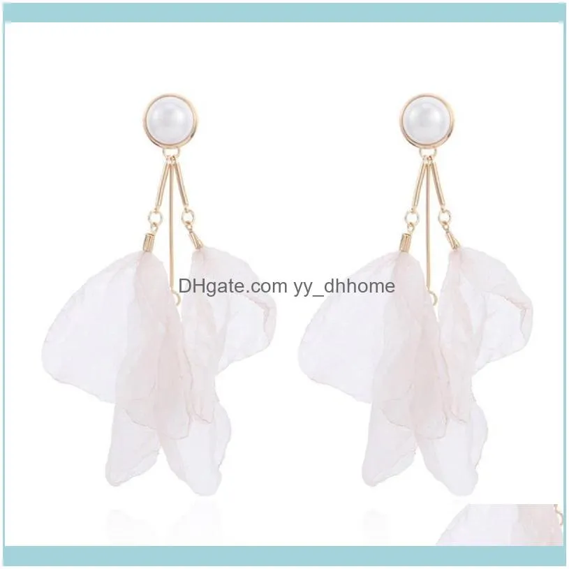Dangle & Chandelier ELEGANCE11 Design Long Earrings 3 Yarn Flowers Pendant Female Jewelry Gift For Christmas
