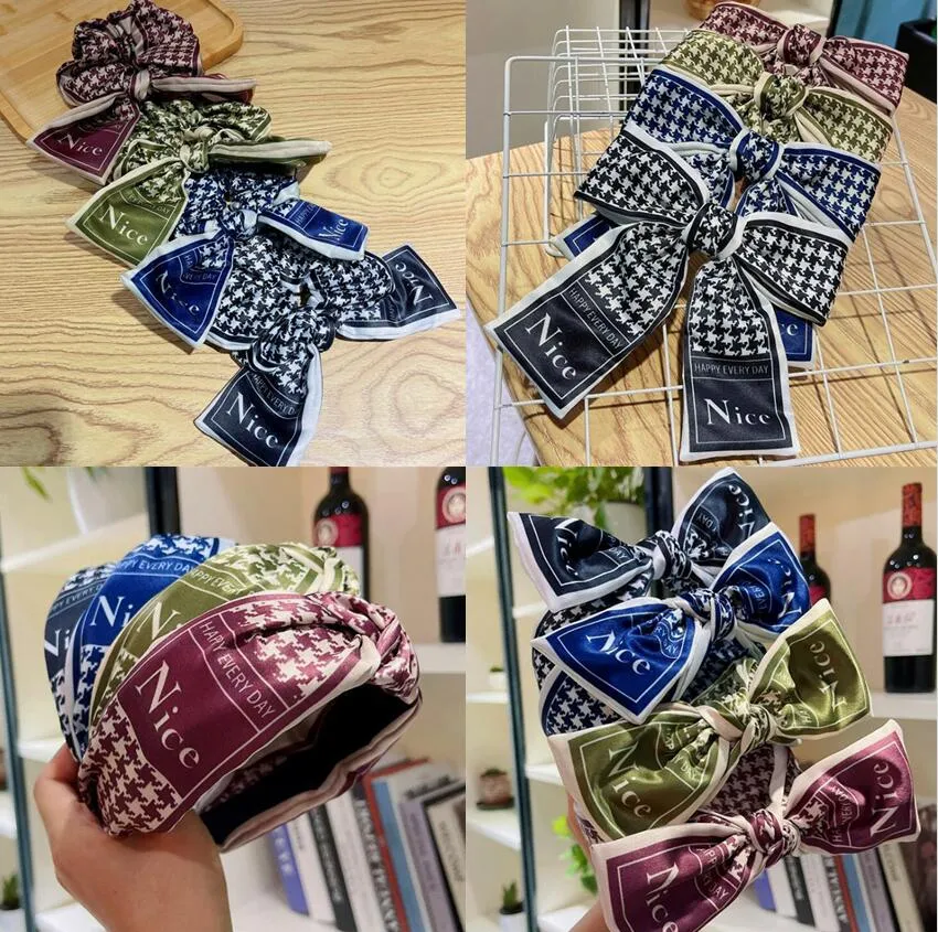 Hurtownie 16 Style Pałąk Pałąk Włosów Gumki Do Włosów Klip Turban Mody Projektant Marki List Drukowanie Kobiet Szeroki Podróżka Bowknot Hairbands Biżuteria