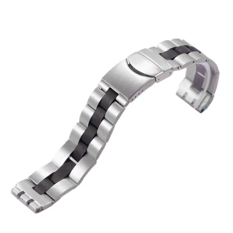 Irony Strap Watchband For Swatch Ycs Yas YGS Silver Solid Stainless Steel With Metal Bracelet Mens Womens Watch Accessories Stock H0915 From Sihuai05 15.16 DHgate.Com