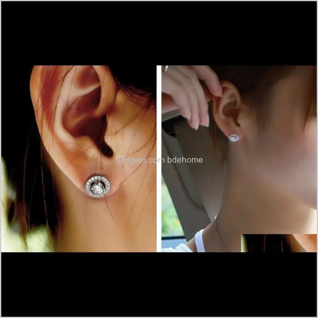 new arrival fashion earings big diamond round earrings for women girl white zircon earrings ship