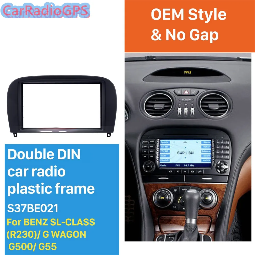 Duplo Din Radio Radio Estéreo Dash Frame Fáscia para Benz Sl-Class G Wagon G500 G55 Painel Adaptador Audio Adaptador