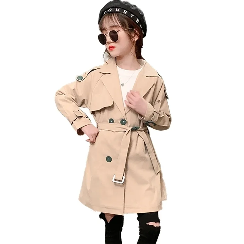 십대 소녀 롱 코트 자켓 코트 아이 자수 재킷 210528에 대 한 봄 가을 의류