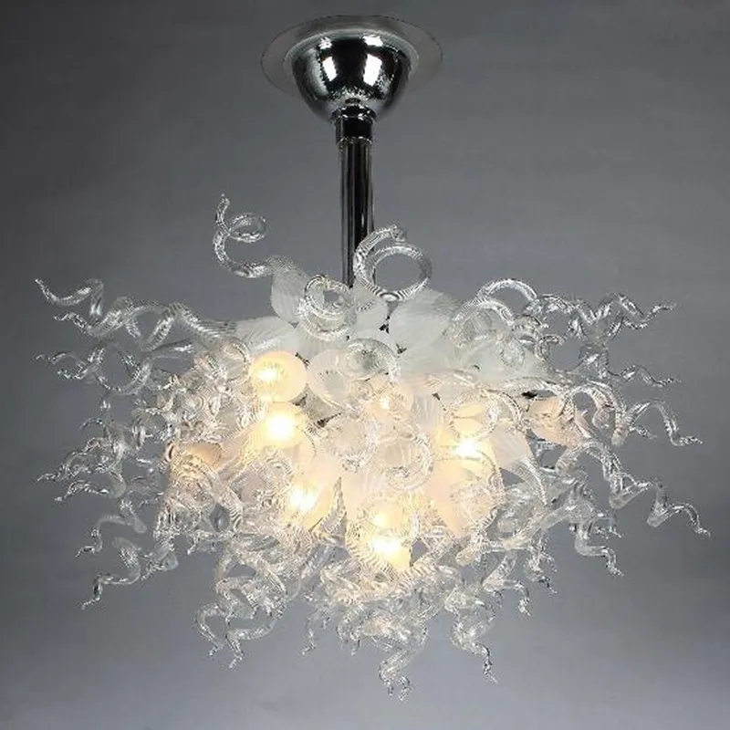 カスタムホワイトとクリアランプの手吹きガラスシャンデリア照明AC 110V / 240V DIYリビングルームの装飾的なアートの光の直径70または90 cm