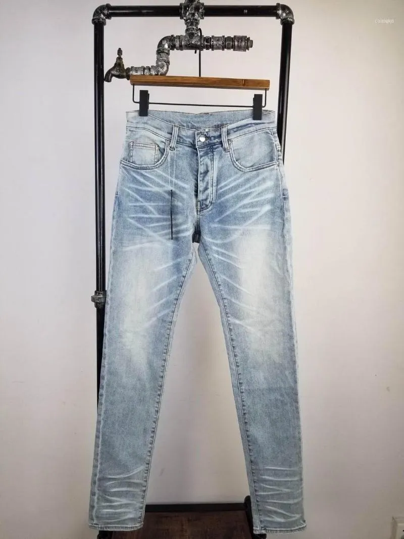 Mäns Jeans Men Sträckt Skinny Lt Blue Jeans1