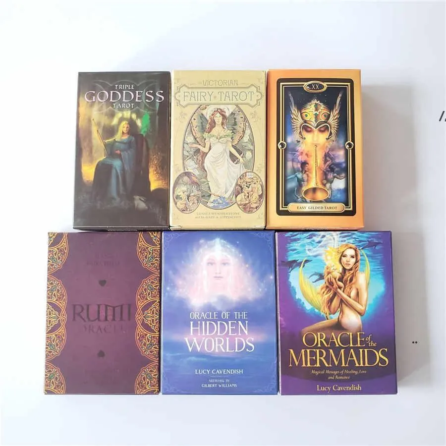 Nouvelles cartes de tarot version anglaise Oracles Deck Tarot Mysterious Guidance Divination Fate pour femmes fille Oracle Card Game Jeux de société EWD7489