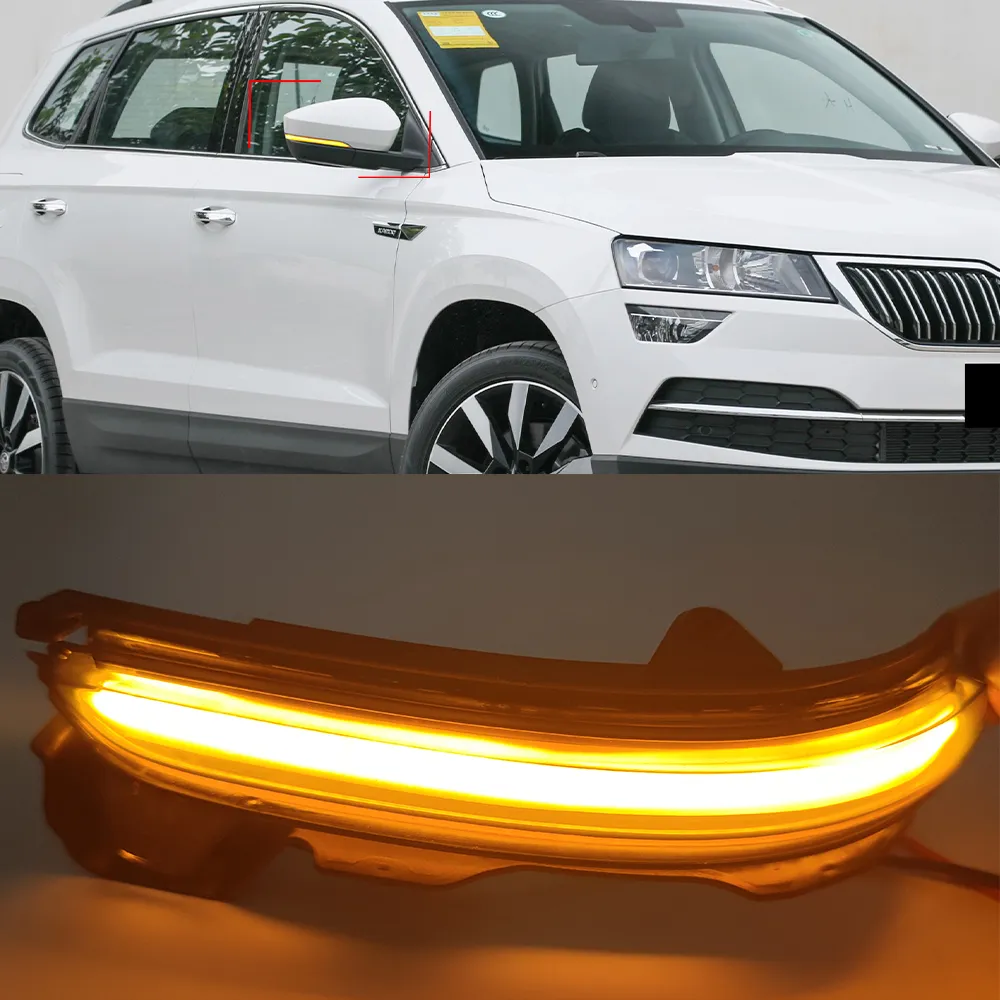 1 مجموعة led بلينكر ديناميكي بدوره إشارة ضوء الجانب مرآة مكرر ل Skoda Karoq 2017-2020 Kodiaq 2016-2020