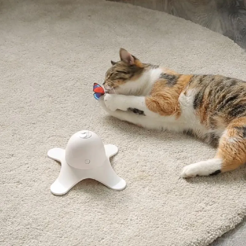 Kot Zabawki Automatyczne Zwierzęta Zabawki Elektryczne Obrotowy Kociak Butterfly Zabawny Kij Better Interactive