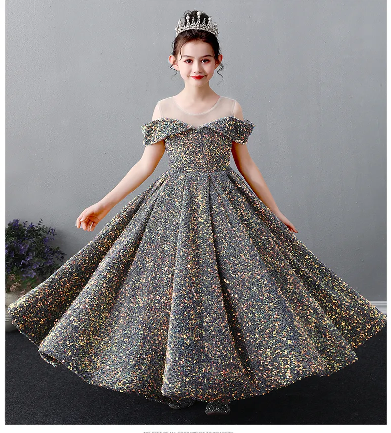 Sequin Lace Little Baby Girls Princess Flower Girl Dresses For Wedding  Birthday Party Long Gown Formal Pageant Gowns Junior Bridesmaid Clothes 403  From Babynice666, $110.86 | DHgate.Com