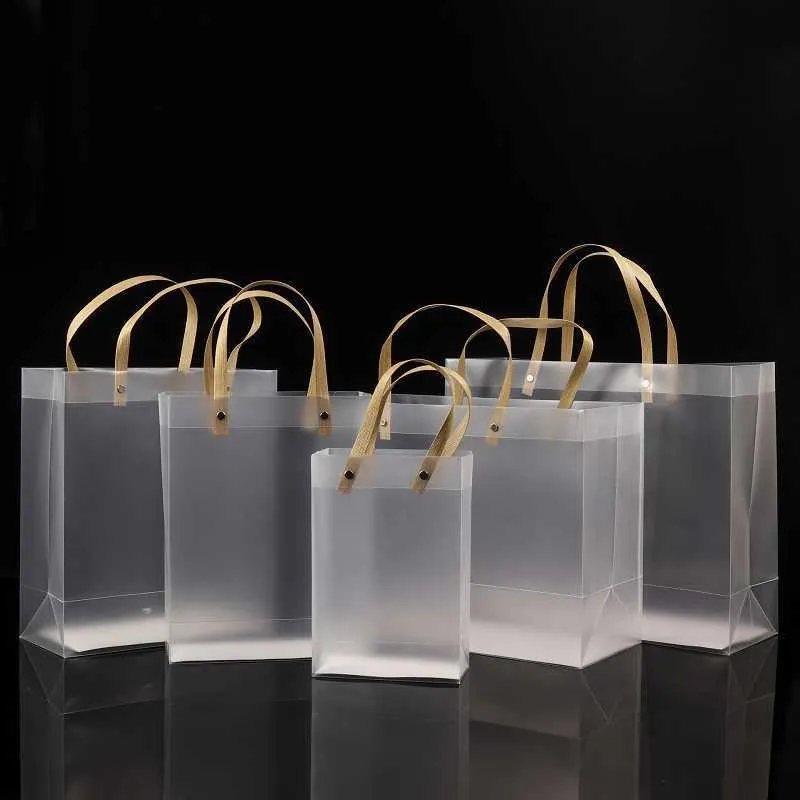 Meia Clear Fosco Handbags PVC Bolsas De Presente Maquiagem Cosméticos Embalagem Universal Embalagem Plástico Sacos Clear / Flat corda 10 Tamanhos para Escolha Dap219