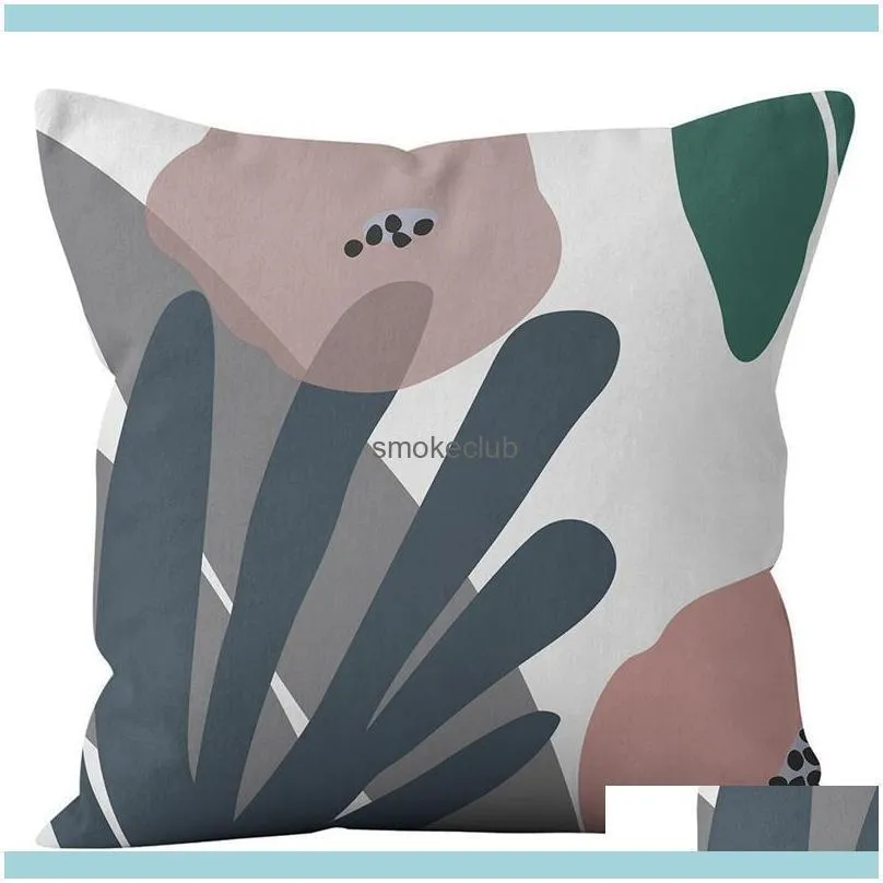 Pillow Case 4Pcs Geometry Square Double Side Printing Sofa Cushion Cover Home Decorative 45X45cm
