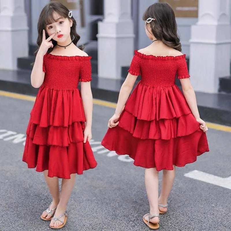 2021 New Summer Girls Dress 12 Vêtements pour enfants 11 Vêtements 10 Robes en mousseline de soie 9 Mode 8 Toddler Girl Clothes 7 6 Years Old Q0716