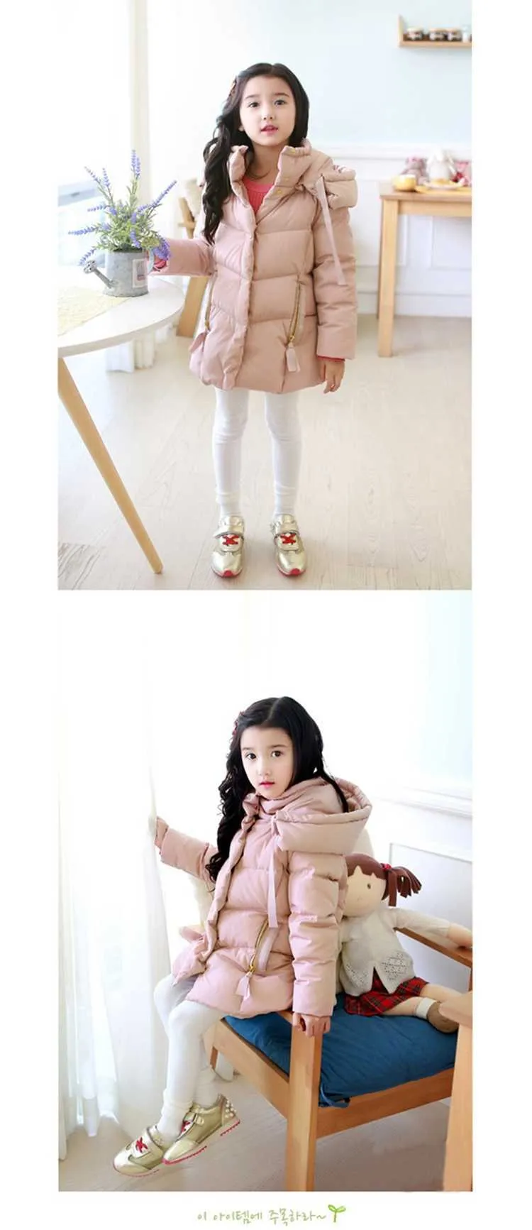  Cold Winter Warm Thick Baby Child Girl Hoody Long Outerwear Pink Duck Down & Parkas Jacket & Coat For Girls 100-150 cm (8)