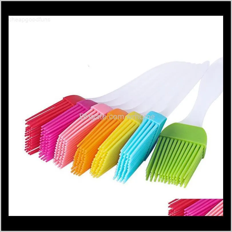 factory price celsius siliconel temperature resistant degrees of 230 silicone bbq brush oil butter brushes mixed color d
