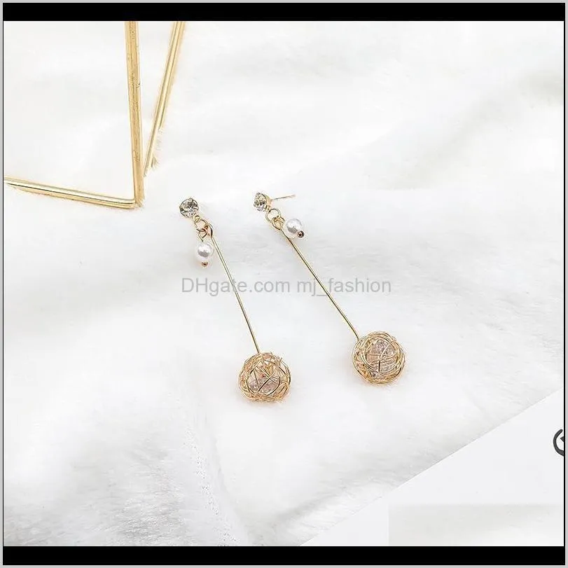 earrings fashion trend versatile temperament earrings hollowed out bird`s nest pendant party essentials long earrings new