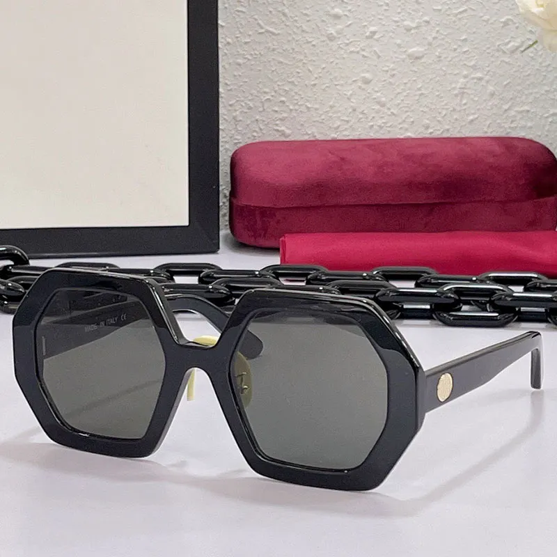 Fashion sunglasses 0772S womens classic black frame girt oversized chain UV400 beach vacation glasses women catwalk designer high quality 1:1 with box