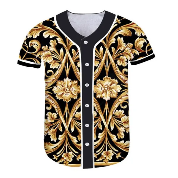 Men's Baseball Jersey 3d T-shirt Printed Button Shirt Unisex Summer Casual Undershirts Hip Hop Tshirt Teens 020